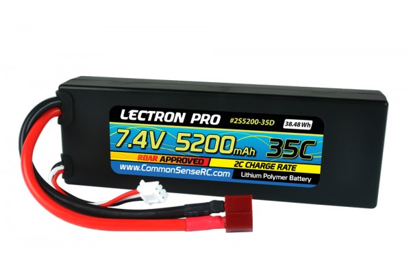 COMMON SENSE LECTRON PRO 35C LIPO BATTERY DEANS TYPE CONNECTOR (2S5200-35D)